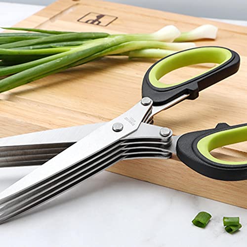 Tesoura Cebola VerMulti-camadas | Corte Inoxidável 5 Camadas | Laver Spices Herb Cozinha Fatiador Ce