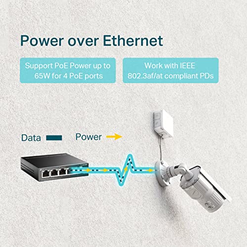 Image of TP-Link 5 Port Gigabit Desktop Switch | 4 Port PoE 56W | 802.3af Compliant | Shielded Ports | Traffic Optimization & TP-Link USB Bluetooth Adapter for PC, 5.0 Bluetooth Dongle Receiver
