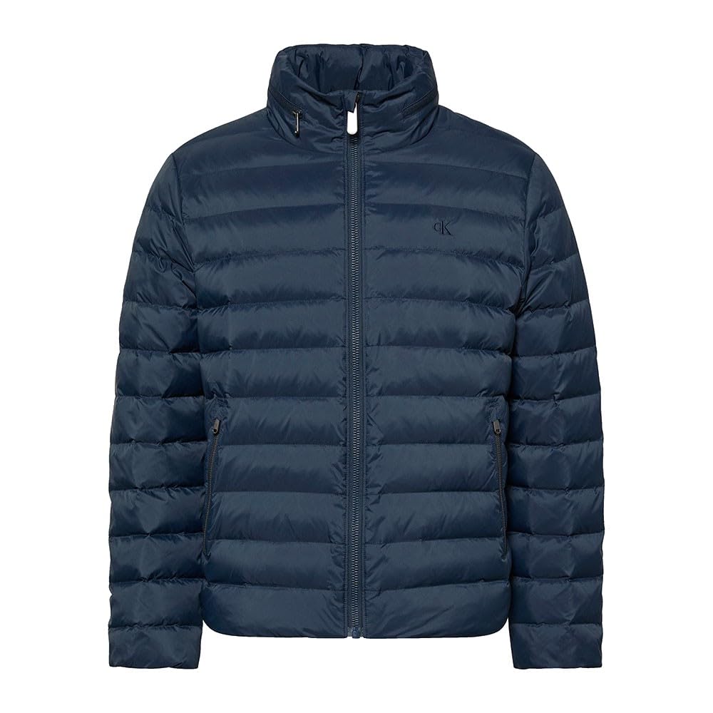 Calvin Klein Herren Steppjacke Nylon Hooded Puffer mit Kapuze, Blau (Ink), XXL