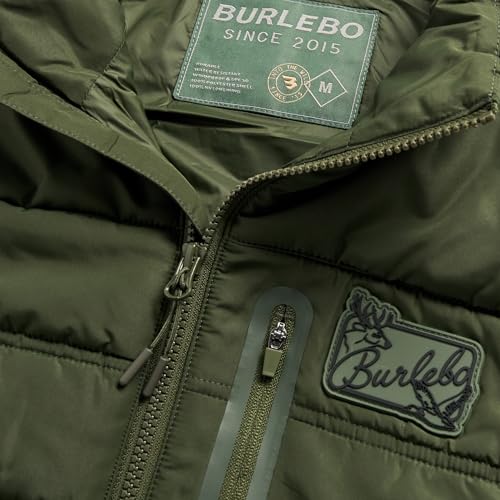 Image of BURLEBO Men's Puffer Jacket - Lightweight Quilted Winter Coat with Zipper Pockets