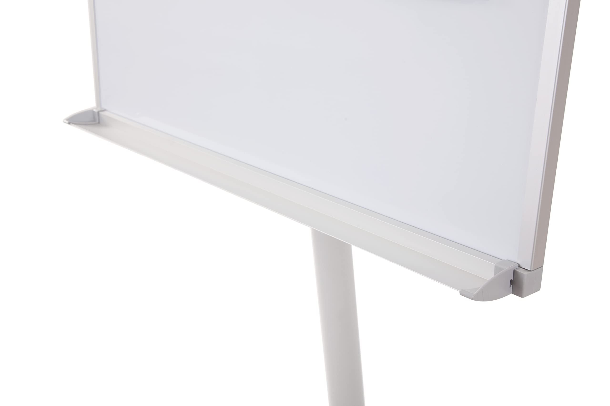 Bi-Office Pizarra Magnética con caballete móvil Smart, rotafolios con ruedas, marco de aluminio de 70 x 100 cm