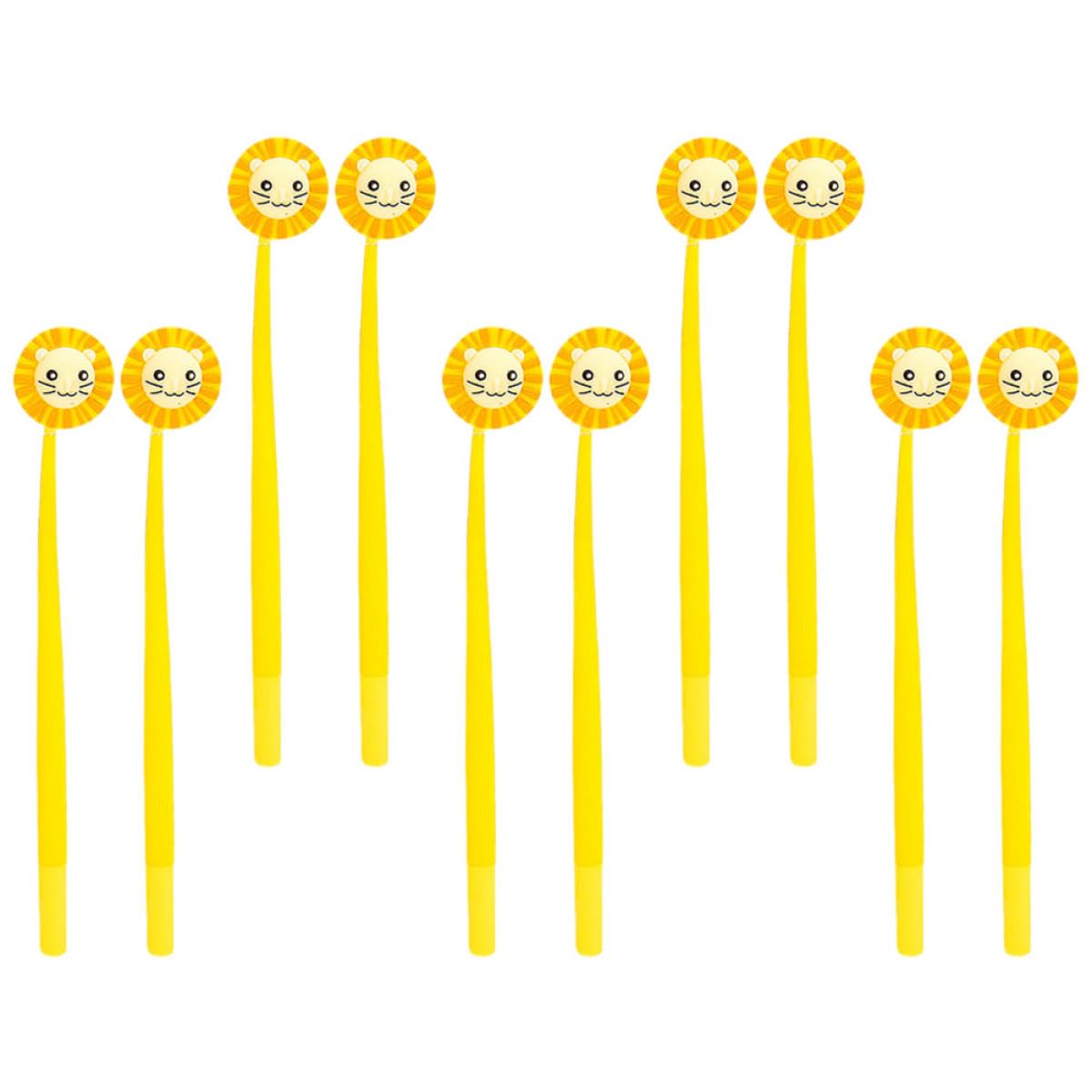 Alipis 10 Penne Inchiostro Gel Giallo per Scrittura Scorrevole, Pratiche e Facili da Usare, in Plastica e Silicone, per Compiti e Diari Scolastici