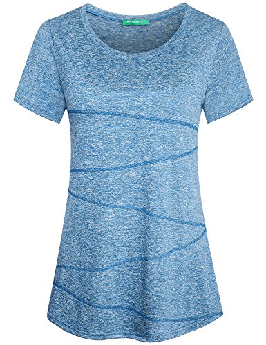 Kimmery Womens Workout Tops for Women Short Sleeve Shirts for Women Summer Tops for Women Gym Tops Athletic Tops for Women Light Blue XL