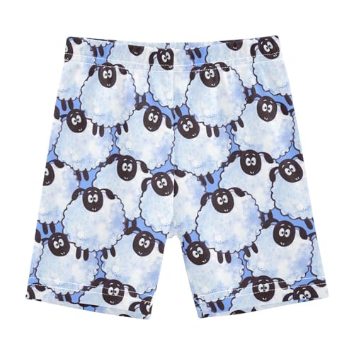 JHKKU Girls Funny Sheep Shorts Cotton Cartwheel Bike Kids Biker Under Dress Dance Short Girl Clothes 6T