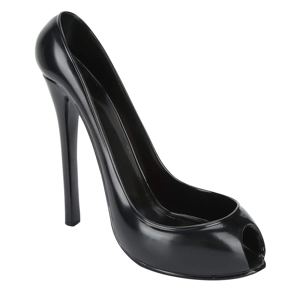 Tissting Porte-Bouteilles à Talons Hauts 22 cm/8.7 Pouces Noir Support de Vin - Support de Vin Autoportant pour Maison Salon Bar Décoration Unique Cadeau Créatif