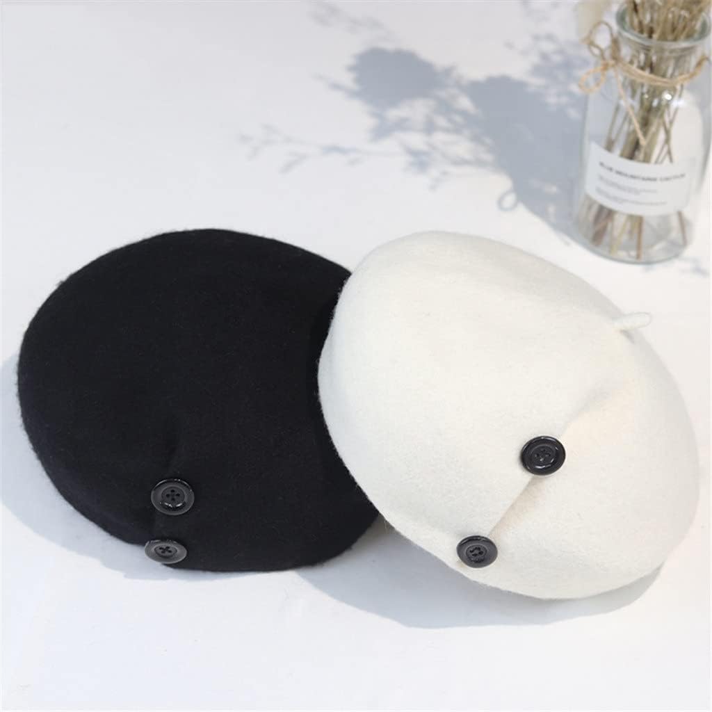 Hat Women's Autumn and Winter Wool Beret Button Warm Temperament Versatile Korean Sweet Bud
