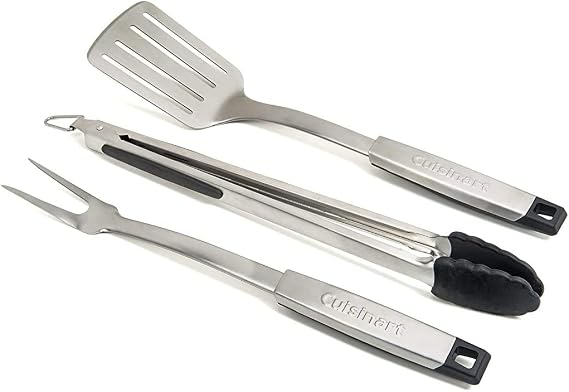 Cuisinart CGG-306 Chef's Style Portable Propane Tabletop 20,000 BTU Professional Gas Grill + Cuisinart CGS-333 Professional Grill Tool Set