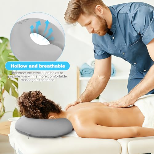 Foreverup Gesichtskissen für Massage, U-Förmiges Massagekissen Gesichtskissen, Massage Kopfstütze Gesichtsunterstützung, Kopfkissen mit Loch Für Das Bett, Salons, Schreibtische, Tische