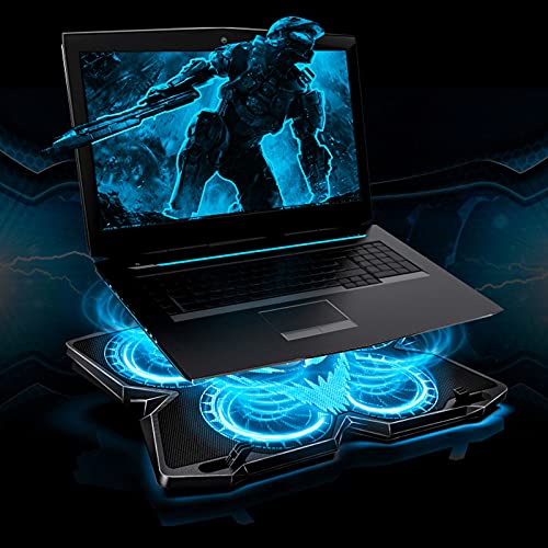 KEROLFFU-Laptop-Cooling-Pad-17-156-15-14-13-Inch-Heavy-Notebook-Cooler-Blue-LED-Lights-2-USB-Ports-Switch-for-FansLight2-Buttons-Dimmable-Speed