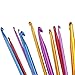 Zuoyou Crochet Hooks 11 Pack Diverse Size Assorted Color Tunisian Afghan Aluminum Knitting Needles Set (2mm to 8mm)