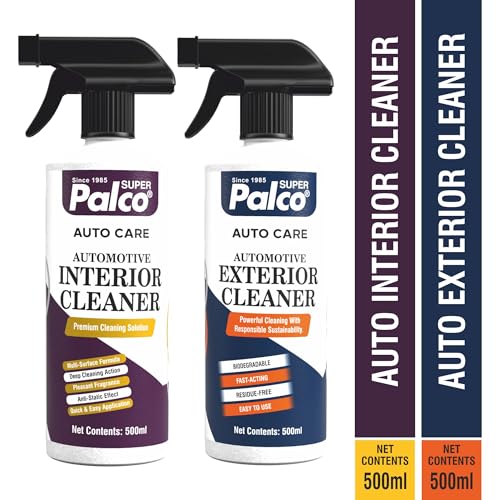 Image of PALCO Combo Auto Care 2 Products | Exterior Cleaner 500ml, Interior Cleaner 500ml, Cleaning & Auto Care Solution For Removing Dirt & Shining Cars and Bikes
