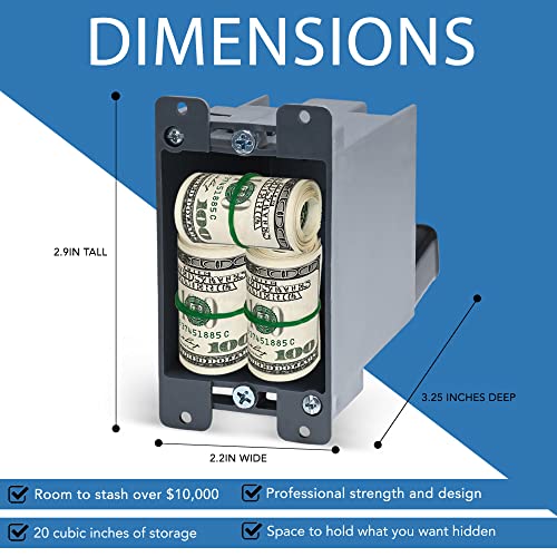 Electrical Outlet Hidden Wall Safe (Simple Install, Magnetically Attaches For Easy Use) Hiding Places For Valuables | Hide In Plain Sight Key Money Jewelry Storage Cash Holder Safes Outlet Safe Box #TOP3