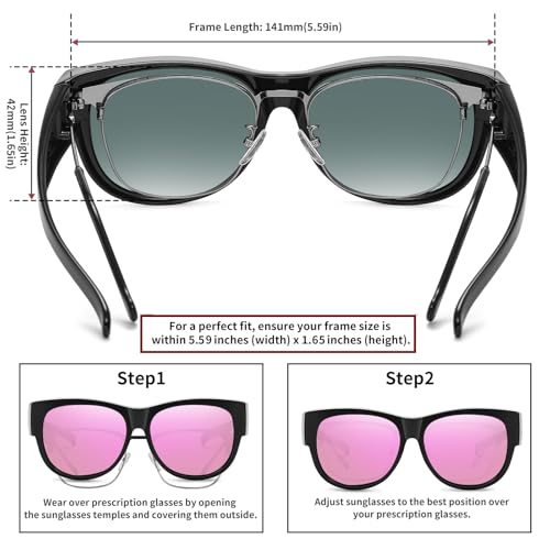 Image of HAOLOTA Sunglasses that Fit-Over Glasses Women Polarized, Trendy Cat Eye Sunglasses Wear Over Glasses, UV Protection