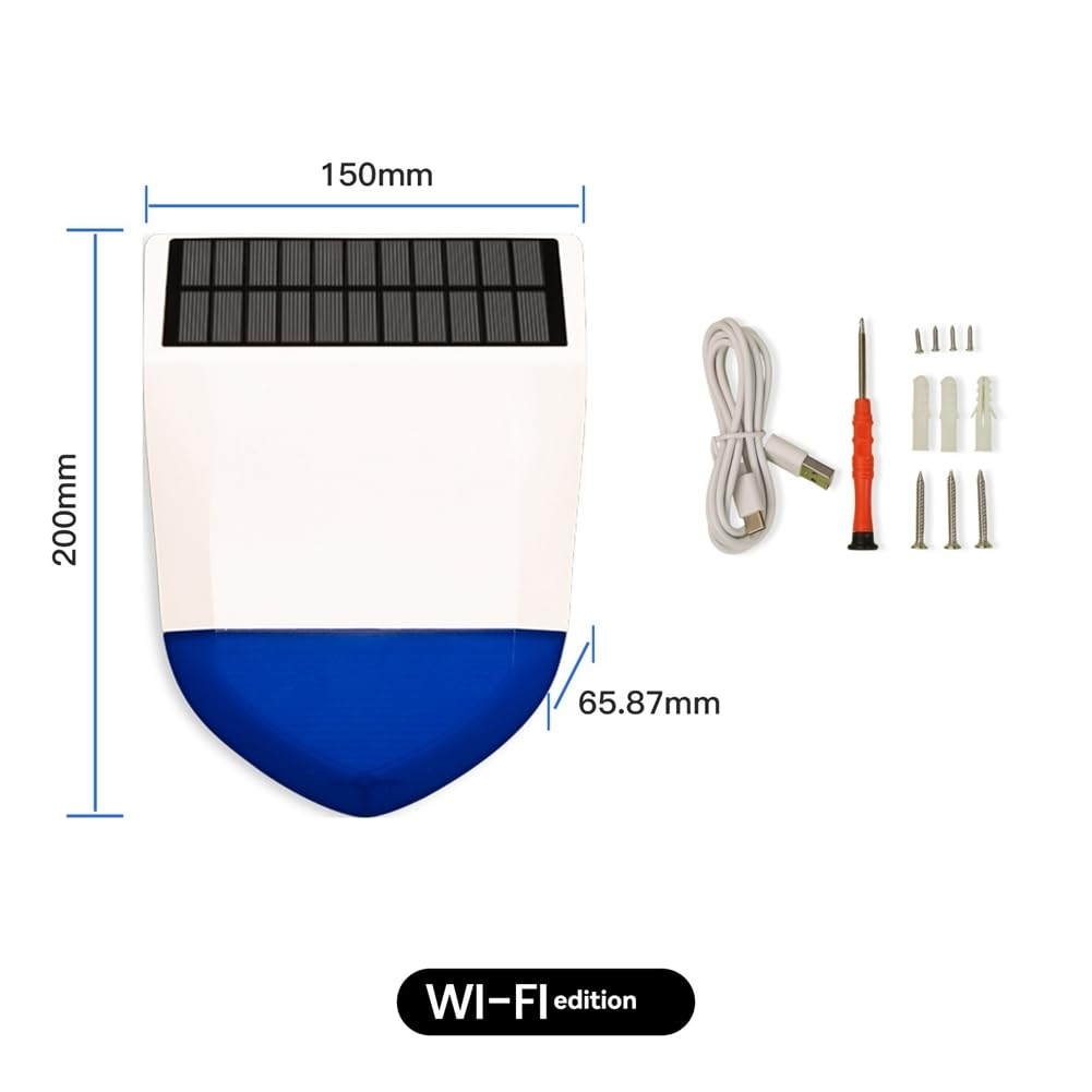 Capteur de Son et de Lumière Extérieur à Énergie Solaire pour Serre de Légumes de Jardin pour Balcon Capteur Intelligent de Son et de Lumière Extérieur WiFi à Énergie Solaire