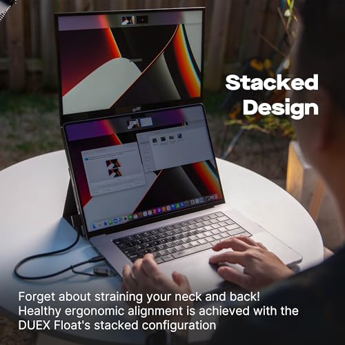 Image of Mobile Pixels Duex Float 2 Pro 16 inch 2.5K Portable Laptop Monitor, Ultra-Thin Dual Laptop Screen Extender with Built-in Kickstand, USB-C /HDMI Plug and Play, Built-in Speakers, for Mac, Windows, Phone