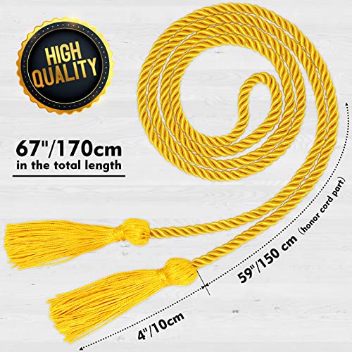 Image of Graduation Honor Cord Gold Yarn Honor Cord with Tassel 67 inch Long for Graduation Ceremony