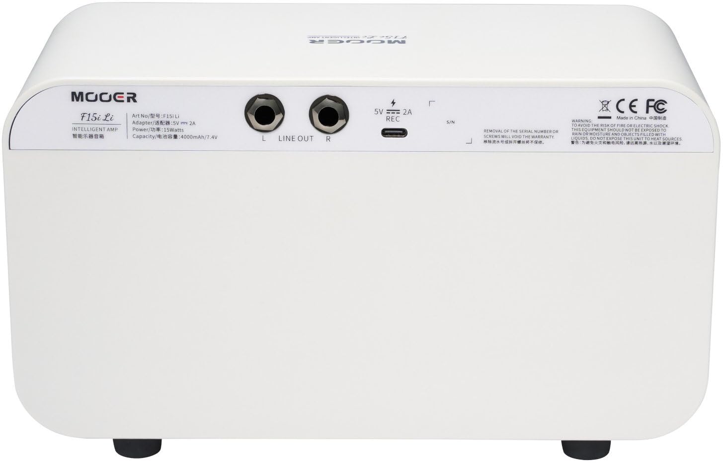 Mooer F15i Li - Multi-Effects & Modeling Guitar Combo, 15 Watt, with Battery - Snowfall White