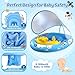 Baby Pool Float with Canopy UPF50+ Sun Protection, Baby Swimming Float with Toy Play Console, Toddler Pool Floats with Adjustable Safety Seat for Kids Infant Todder Girls Boys Aged 6-36 Months (Blue)