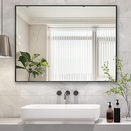 Amazon.com: LEDLUX 20x36 Inch Black Bathroom Mirror, Aluminum Alloy ...