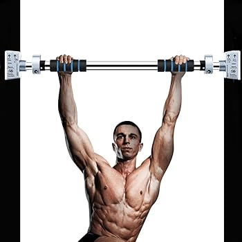 Amazon Com Garren Fitness Maximiza Pull Up Bar Locking Doorway Pullup Bar Chin Up Bar With 3 Sets Of Screw In Door Mounts 2 Heavy Duty And 1 Medium Duty Sets 26 To 39 Inches Adjustable