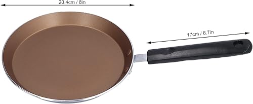 Miniatura 7 de Sartén para panqueques de fondo plano de 8 pulgadas, sartén de piedra de inducción, panqueque antiadherente para cocina de inducción (dorado)