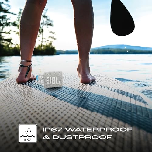 Image of JBL Go 3 Eco with eco-Friendly Recycled Materials and Packaging, Wireless Portable Bluetooth Speaker, Pro Sound, Vibrant Colors with Rugged Fabric Design, Waterproof, Type C (Without Mic, White)