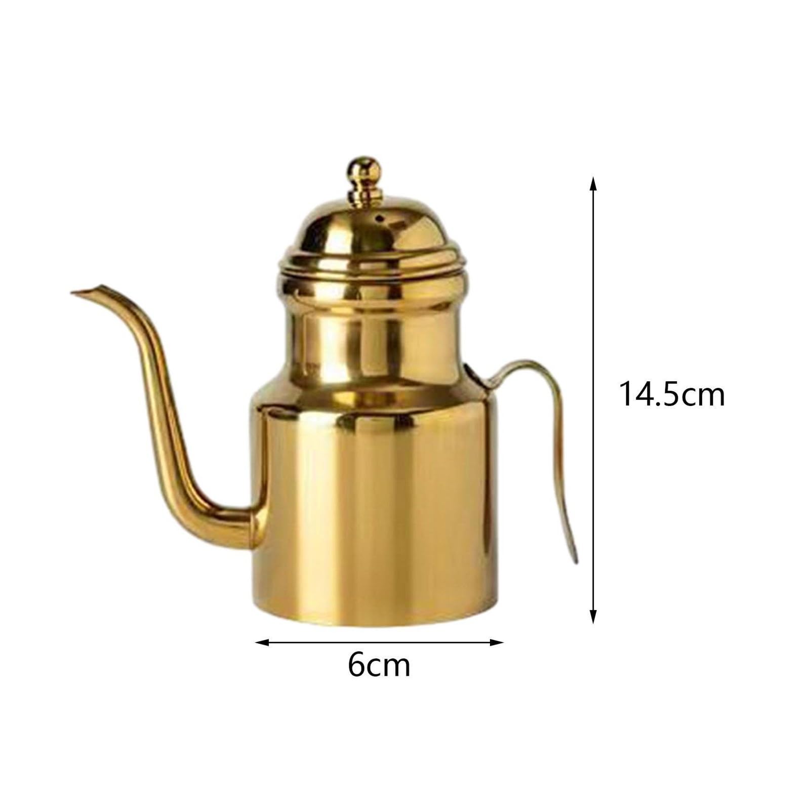Bottiglia Dispenser Olio for Cucinare E Barbecue Con Manico Coperchio In Acciaio Inox(Golden 500ml)
