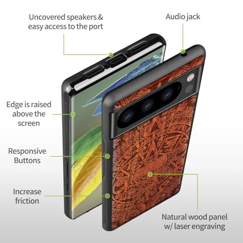 Coque bois Google Pixel 8 Pro étui protection artistique antichoc TPU - 6