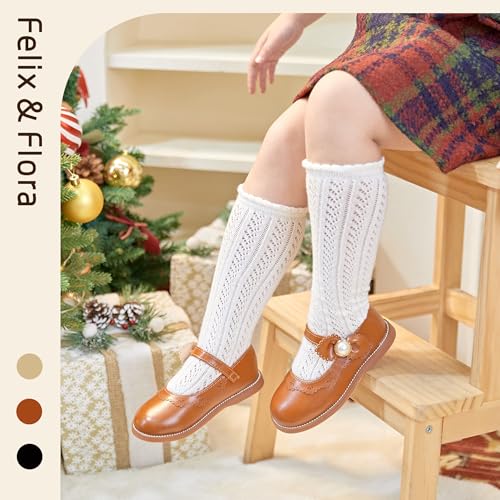 Image of Felix & Flora Toddler Little Girl Princess Dress Shoes-Mary Jane Flats for Girl Party School Shoes