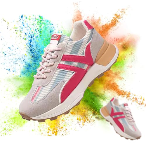 Padgene Sneakers for Women Casual Walking Shoes Comfortable Tennis Lace Up Non-Slip Running Shoes Womens Fashion Sneakers4