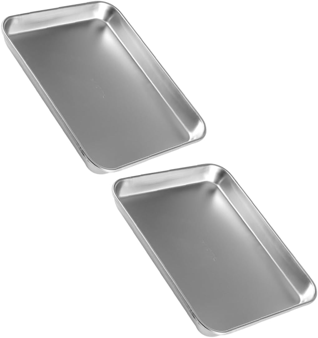 Stainless Steel Trays for Instruments 2 Pack Flat Bottom Design Supplies Easy Maintenance