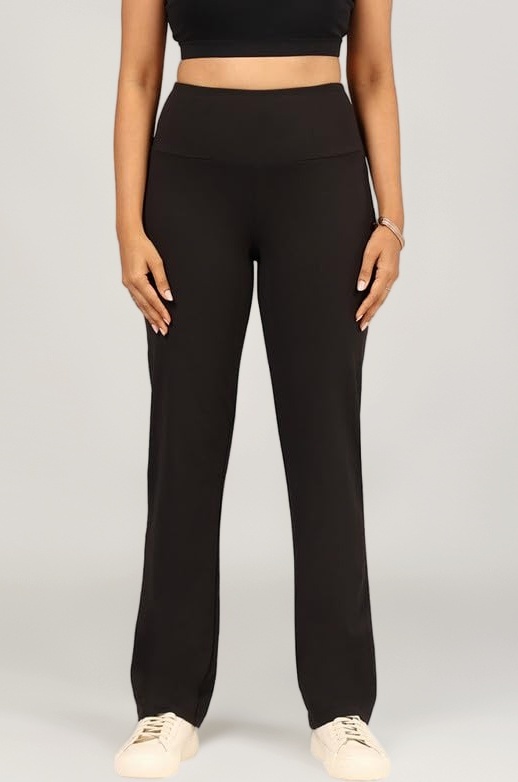 BlissClub Ultimate Straight Pants Trousers for Women with High Waist, Formal Pant for Women Office Wear with Wide Waistband