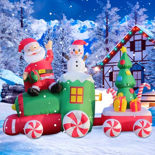 Aufblasbarer Weihnachtszug mit Weihnachtsmann – 1,8 m