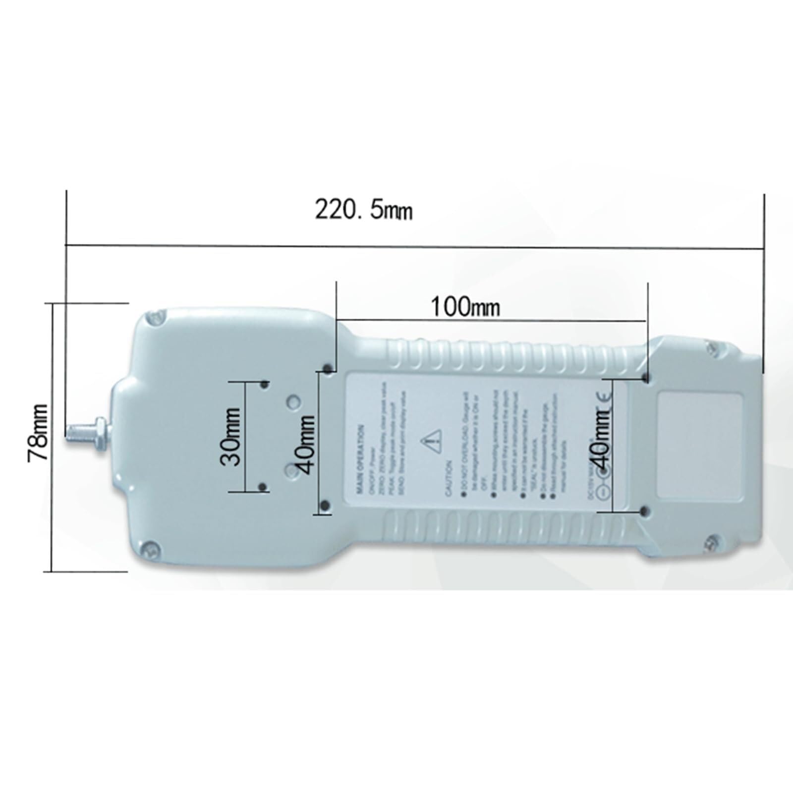 Medidor de Fuerza Digital, con Unidades N/LB/Kg, Pantalla LCD retroiluminada, Recargable, for Pruebas destructivas de Carga de tensión y compresión(300N)