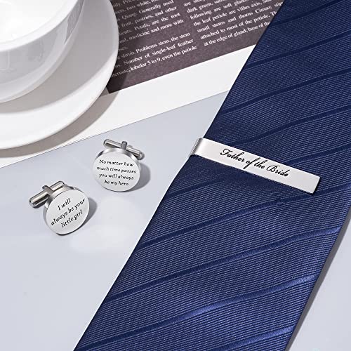 Jeka Father of The Bride and Groom Gifts - Wedding Tie Bars & Cufflinks - Keepsake Anniversary Jewelry for Men2