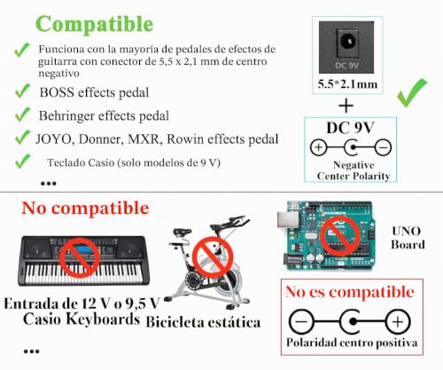 Miniatura 3 de Dc 9v 0.5a Fuente De Alimentación, Enchufe 5.5mm X 2.1mm, Centro Negativo