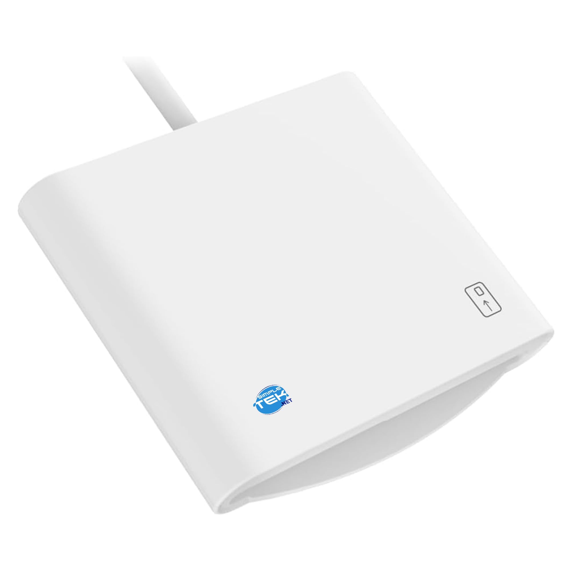 SIMPLETEK – Lector Smart Card Cable USB C Universal Plug And Play Blanco | Portátil, USB-C, CIE, CNS, CRS, Firma Digital, Color Blanco, CAC, PIV, SIPRNET, J-LIS, Mykad, ISO 7816 (Clases A, B y C)