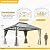 YOLENY 12' x 14' Hardtop Gazebo, Permanent Outdoor Aluminum Patio Gazebo with Aluminum Composite Double Roof for Patio Lawn and Garden, Curtains and Netting Included