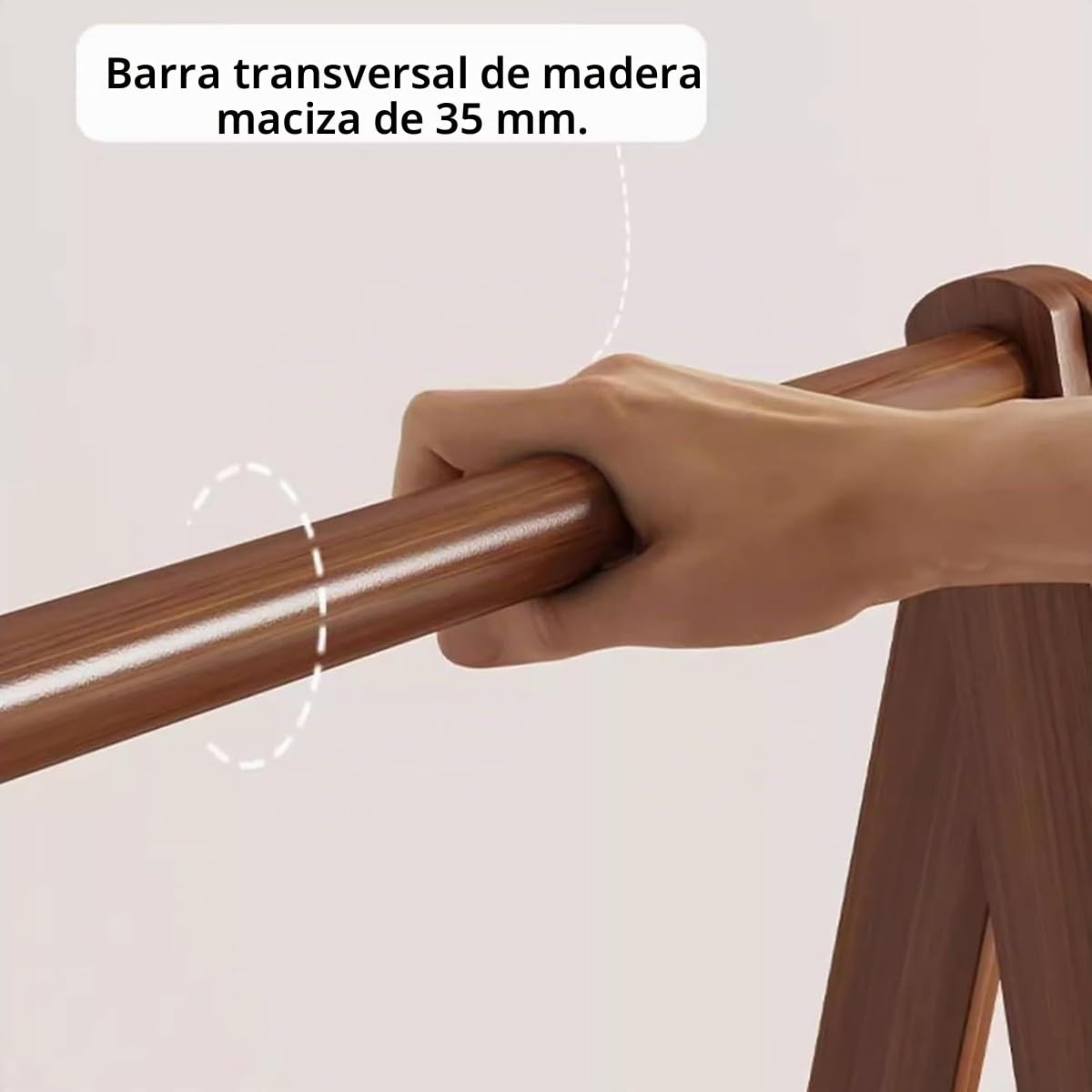Perchero de Madera Maciza Plegable Grande, Perchero de Pie con Estante De Almacenamiento, 4 Ganchos, para Dormitorio Pequeño Apartamento Cuarto de Invitados Laundr, Haya Natural