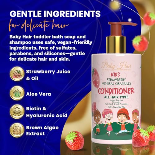 Image of Baby Hair Kids: Vegan Strawberry & Mineral Granules Conditioner