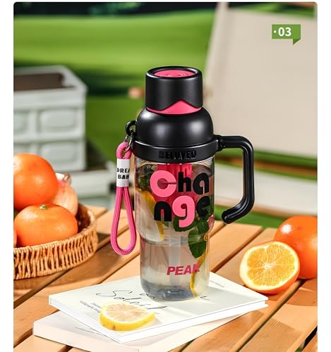 Image of THE VENTI SHOTAY Classic Unbreakable Water Bottle with Sipper BPA Free, Leak-Proof Water Bottle Ideal for Office, Sports, School, Gym (Handle - 900ML-Black)