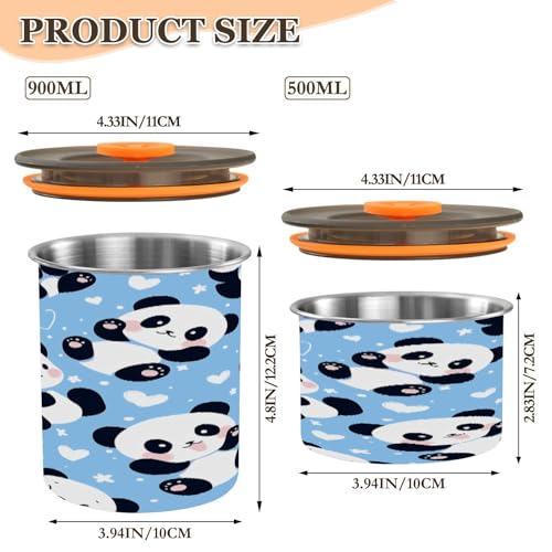 Envase de acero inoxidable para café con diseño de panda miniatura 2