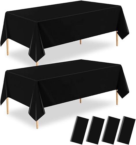 Miniatura 33 de Paquete de 4 manteles de plástico verde salvia, 54 x 108 pulgadas, desechables, impermeables, rectangulares para mesa, para boda de novia, fiesta de