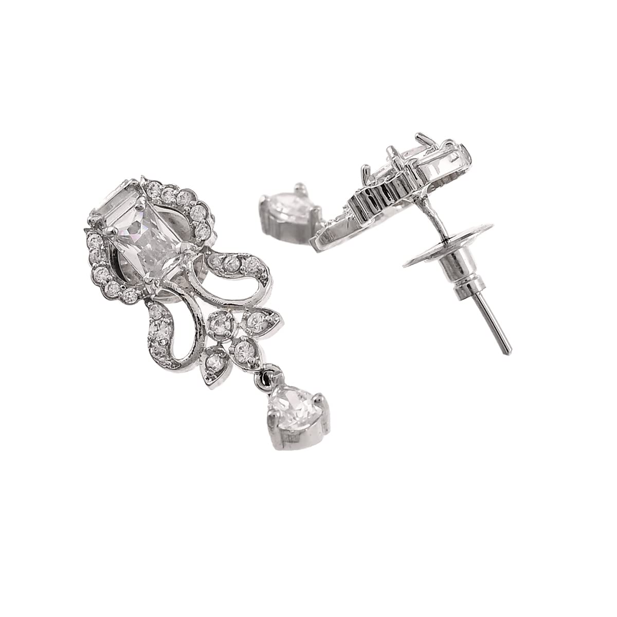 Voylla Cluster Setting Zircons Plated Jewellery Set