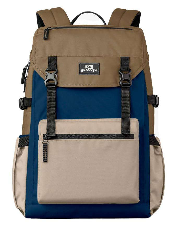 Mochila Pelican 2.0, 30 Litros, Compartimento para Notebook 15,6', 44 x 30 x 18 cm (Marrom Marinho e Caqui)