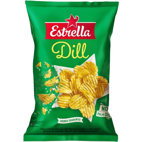 Estrella Dill Flavoured Crisps 130g | No Palm Oil | Pack Of 2