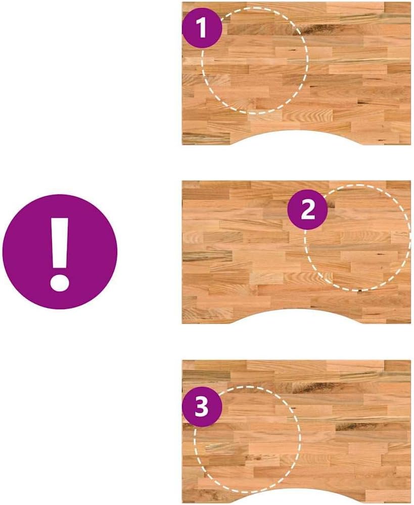 vidaXL Desk Top Light Brown Solid Oak Wood 31.5x23.6 in Durable