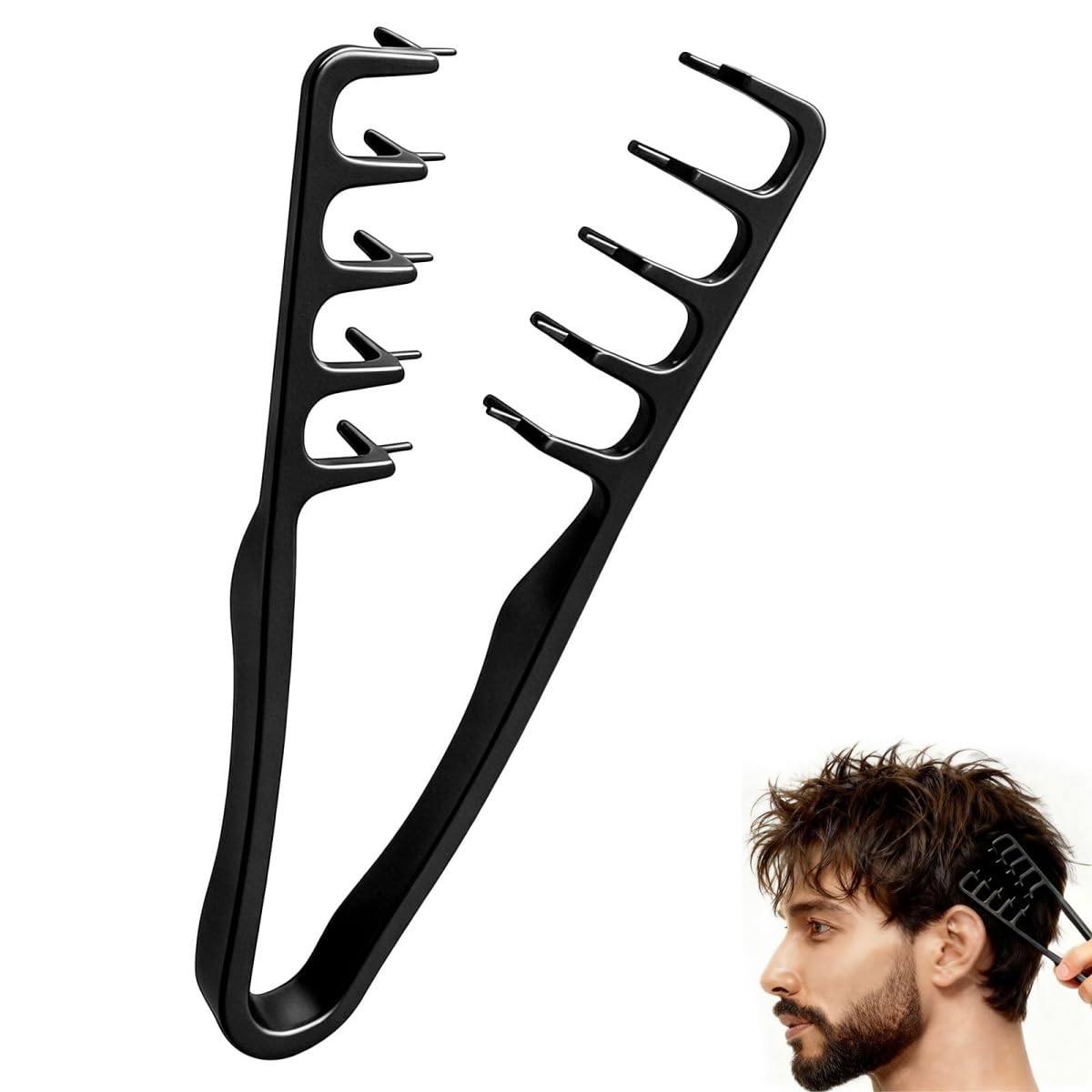 Texture Comb for Men & Women, Root-Lifting Hair Shaping Tool with Wide Spacing Teeth, Lightweight ABS Grip for Fringe Control and Natural Layer