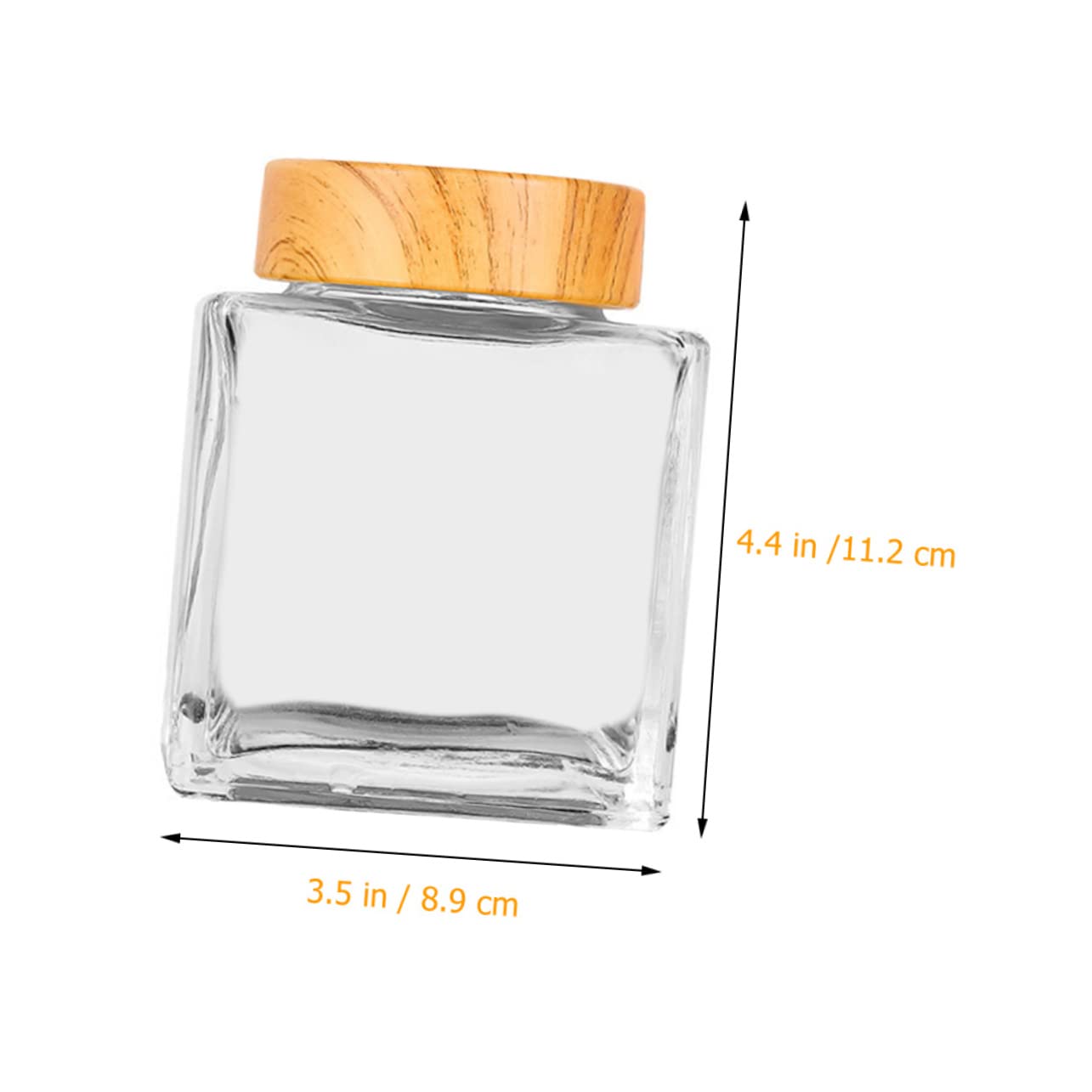 Mobestech 2pcs Glass Honey Jars with Wood Lid Airtight Storage Containers for Honey Syrup Jam for Parties and Favors Easy to Clean Design