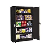 Tennsco J2478SUBK Assembled Jumbo Steel Storage Cabinet, 48w x 24d x 78h, Black